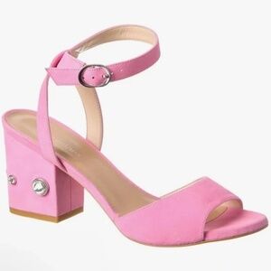 Stuart Weitzman pink suede Allshine gem Heels Size 9.5